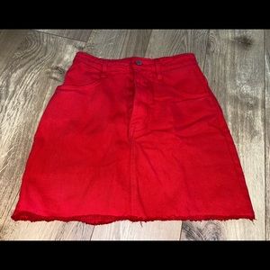 Red J. Galt Denim Skirt